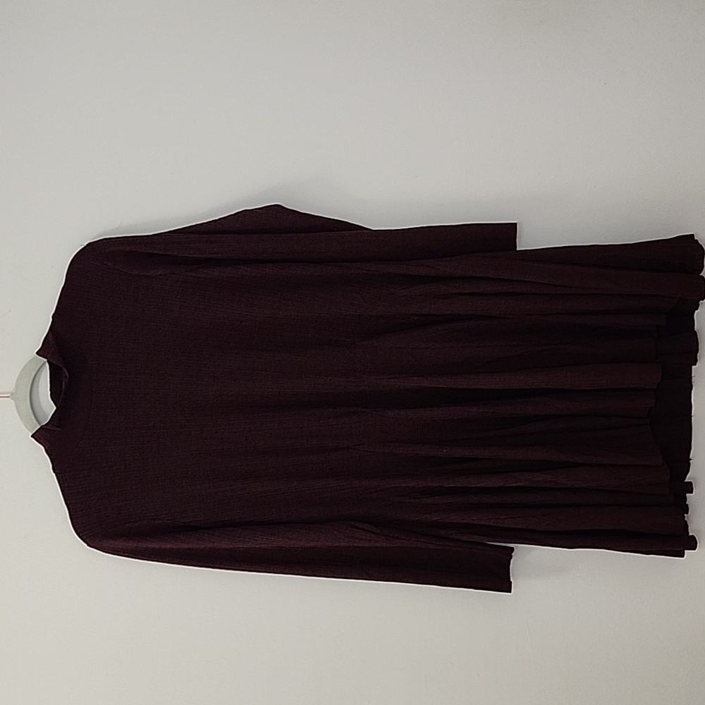Reiss Savannah Jersey Ribbed Flared Mini Dress Burgundy Sz 10 - Picture 9 of 16